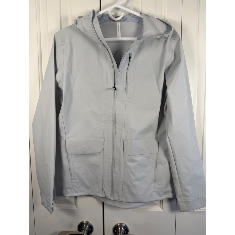 Ten Thousand Interval Jacket Mens Small Light Grey Training Shell Hooded Zip